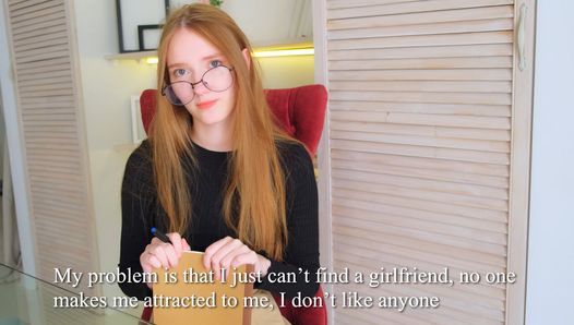 Uma viagem a um psicólogo terminou com sexo com uma linda garota de meias