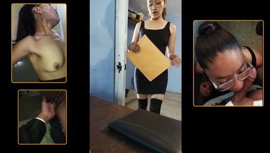 I fuck Moni in the bathroom, the Accountant’s assistant and make her my own assistant