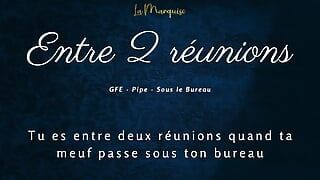Sua namorada chupa você debaixo da mesa entre reuniões | Audio pornô inglês