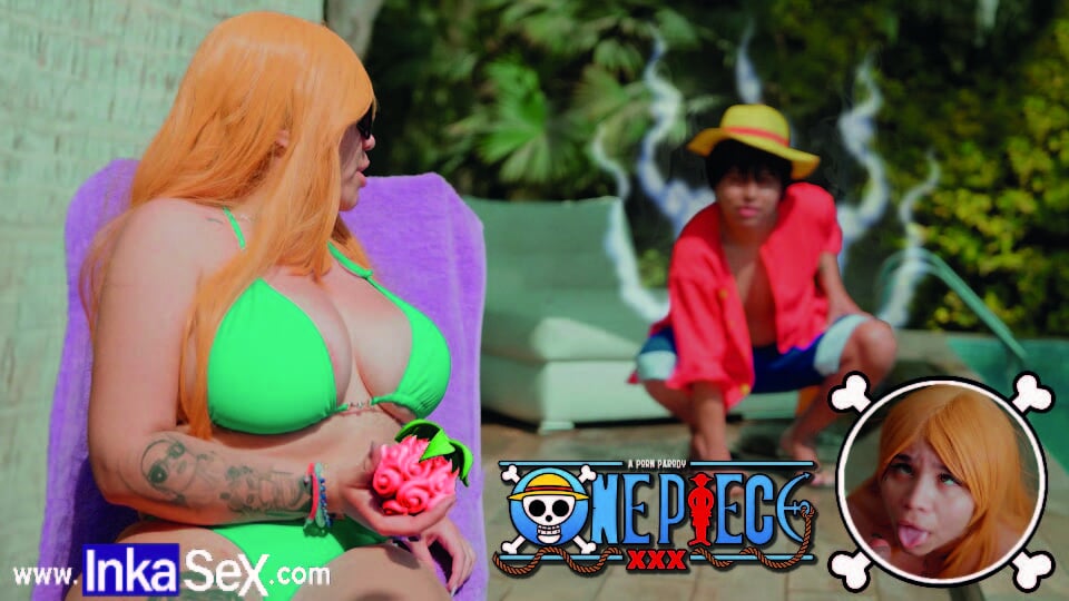 Cosplay – Nami SUPER BUSTY is fucked by Captain Luffy inside his crew looking for the ONE PIECE.