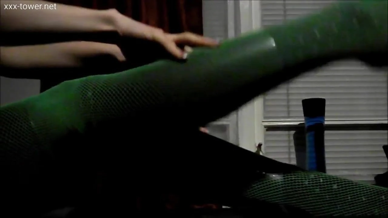 Latex leggings and net stockings