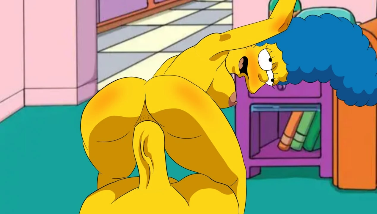 Marge fucks hard while moaning, the simpsons parody
