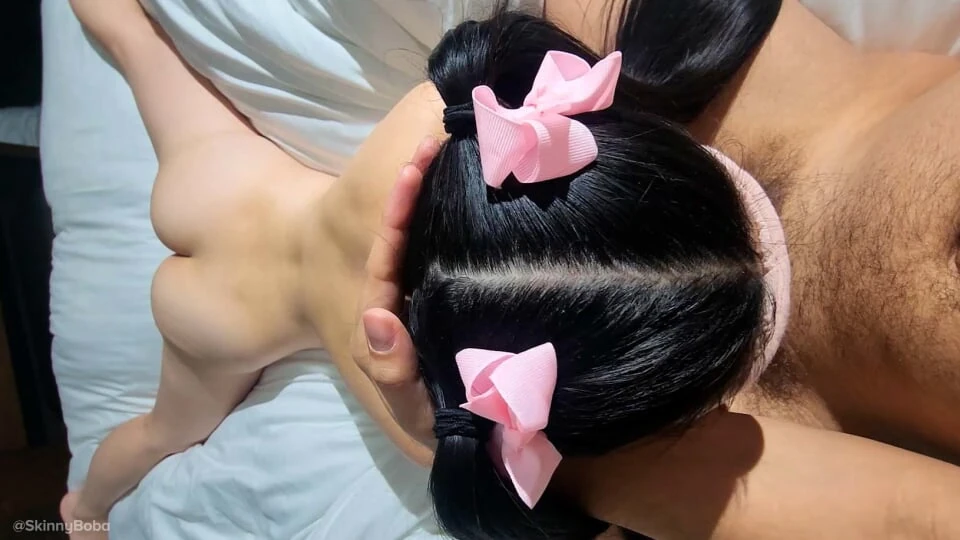 Sexy Asian Girl Slurping All Over Her Owners Cock At 18